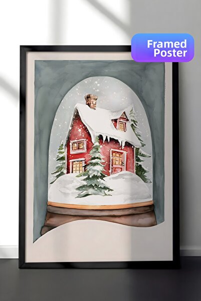 Postifull Tablou cu rama neagra, poster de Anul Nou, decor de Anul Nou, Cryst...