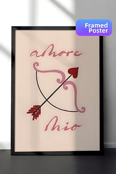 Postifull Tablou cu rama neagra, set de postere si rame, seria Amore Mio Comf...