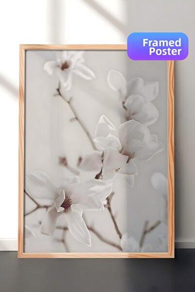 Postifull Ζωγραφική με κορνίζα Magnolia Branch, Ξύλινος κορνίζα και αφίσα, Ζω...