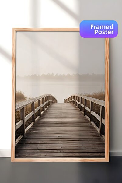 Postifull Pictură înrămată Path to the Beach, cadru din lemn și poster, pictu...