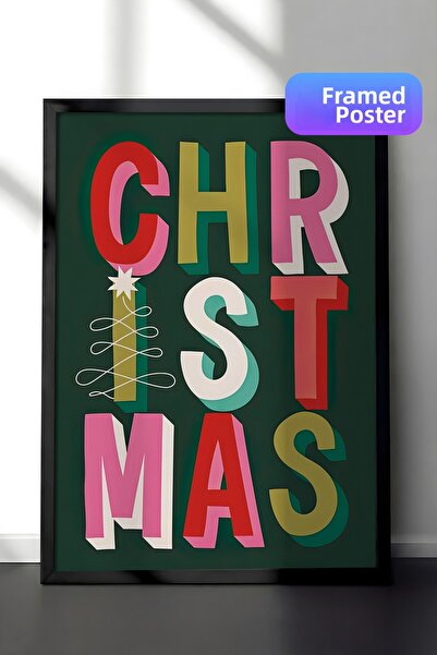 Postifull Πίνακας με μαύρο πλαίσιο, Πρωτοχρονιάτικη αφίσα, Πρωτοχρονιάτικη δι...