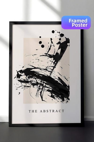 Postifull Tablou cu rama neagra, set de postere si rame, seria The Abstract C...