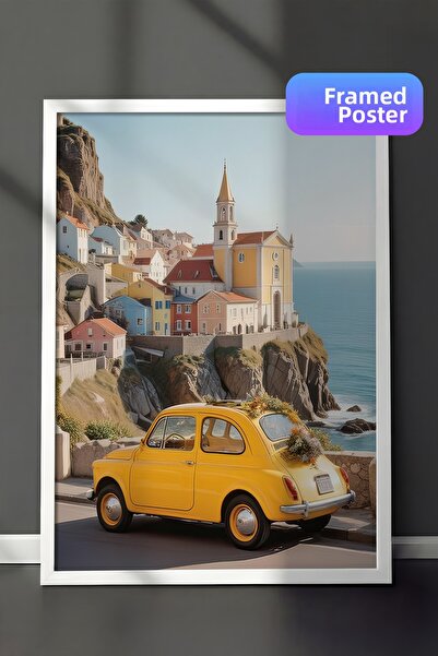 Postifull Pictură înrămată Amalfi Adventure, cadru alb și poster, pictură de ...
