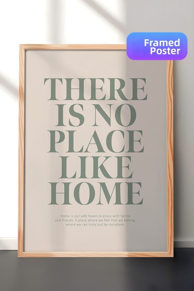 Postifull Tablou cu ramă din lemn, set de postere și rame, There Is No Place ...