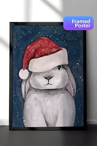 Postifull Tablou cu rama neagra, poster de Anul Nou, decor de Anul Nou, seria...