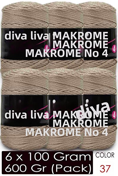 Diva İplik خيط مكرامية ديفا سميك (رقم: 4) 37 (عبوة من 6 قطع)