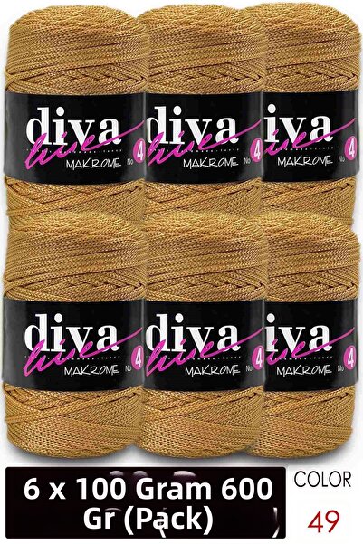 Diva İplik Diva Macrame Cord Thick (No:4) 49 Mustard (Pack of 6)