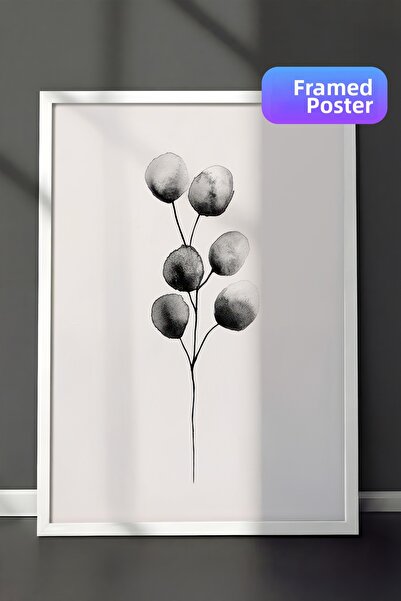 Postifull Pictură în rame cu acuarelă de eucalipt, pictură verticală pe peret...