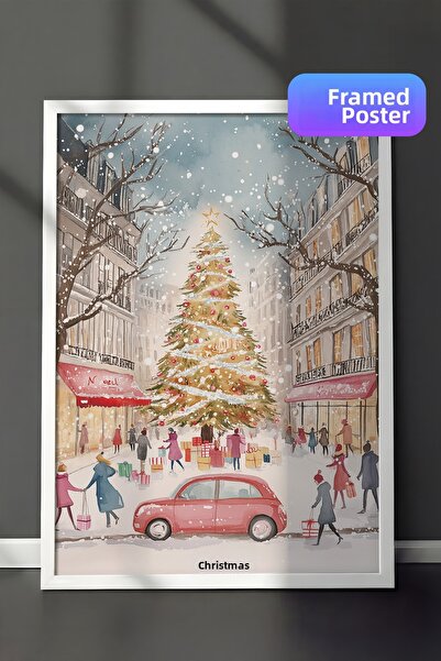 Postifull Tablou cu rama alba, pictura de perete cu design artistic, seria Co...