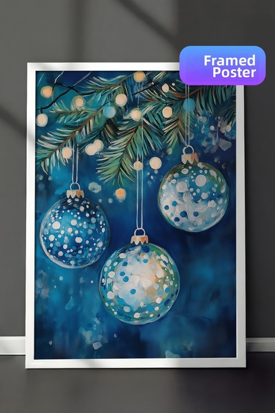 Postifull Картина с бяла рамка, художествена стена, серия „Нова година комфор...