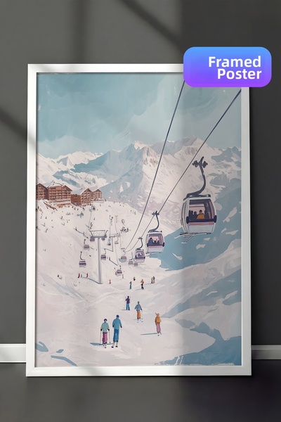 Postifull White Framed Painting, Artistic Design Wall Painting, New Year's Co...