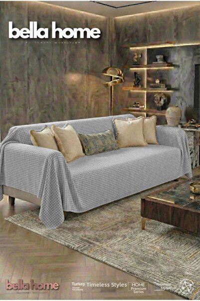 Bella Home Pötikare Fleece Sofa Cover - Soft Texture & Modern Design - Gray