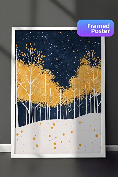 Postifull Tablou cu rama alba, pictura de perete cu design artistic, seria Co...