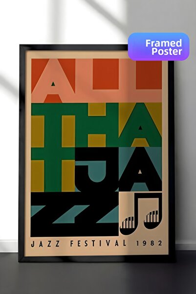 Postifull Black Framed Painting, Jazz Festival, Comfort Series Kitchen Wall P...
