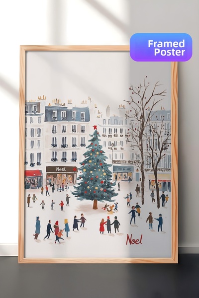 Postifull Εικόνα με ξύλινο πλαίσιο, σετ αφίσας και πλαισίων, Πρωτοχρονιάτικη ...