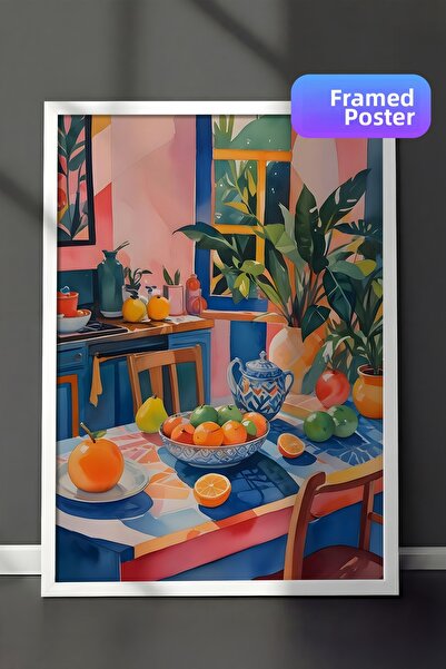 Postifull White Framed Painting, Kitsch Aesthetic, Comfort Series Kitchen Wal...