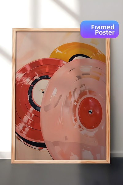 Postifull Ζωγραφική με ξύλινο πλαίσιο, Vinyl Record, Ξύλινη ζωγραφική κουζίνα...