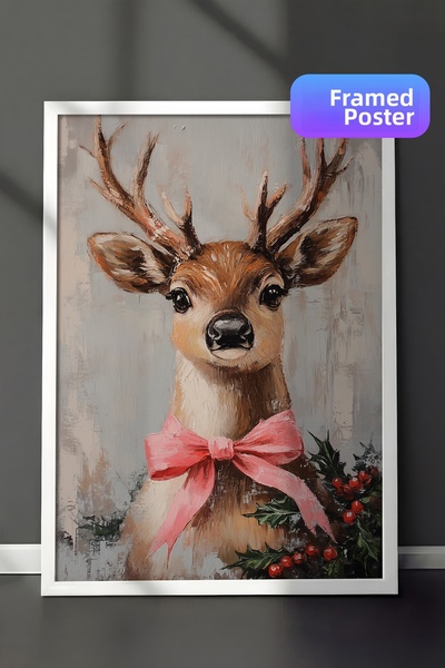 Postifull Tablou cu rama alba, pictura de perete cu design artistic, seria Co...