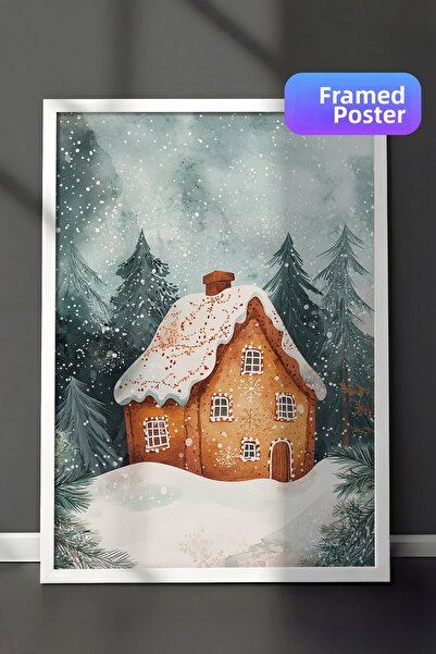 Postifull Tablou cu rama alba, pictura de perete cu design artistic, seria Co...