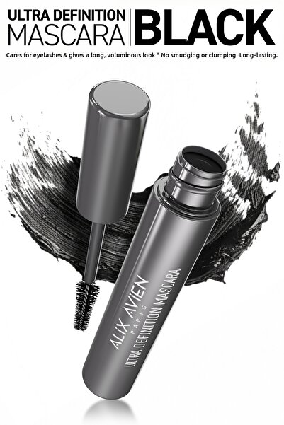 Alix Avien ماسكارا سوداء ذات تأثير دائم لتكثيف وتجعيد وزيادة حجم الرموش - ماس...