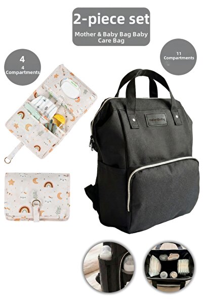 Meleni Baby 2-Piece Mother and Baby Set - Compartmented Mother and Baby Backp...