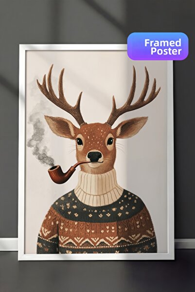 Postifull Tablou cu rama alba, pictura de perete cu design artistic, seria Co...