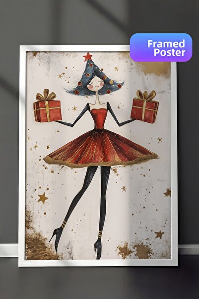 Postifull Tablou cu rama alba, pictura de perete cu design artistic, seria Co...