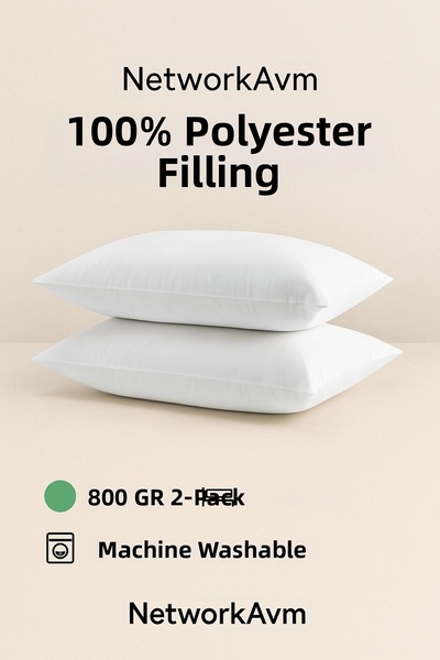 NetworkAvm Roll Pack Silicone Pillow a Plus 1000 Grams 2 Pieces