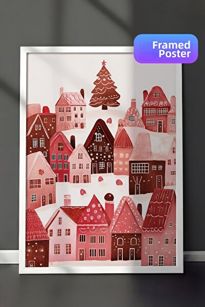 Postifull Tablou cu rama alba, pictura de perete cu design artistic, seria Co...