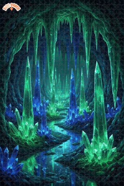 Teona Ahşap لغز خشبي بمظهر لوحة زيتية لكهف كريستالي غامض 1000 قطعة 70×50