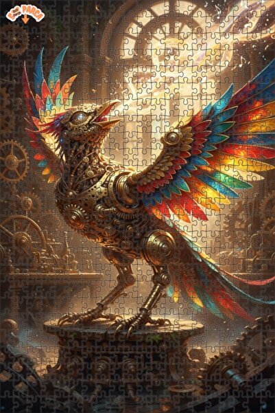 Teona Ahşap لغز خشبي بإطار مزدوج الطبقات بتصميم ستيمبانك بمظهر لوحة زيتية لطا...