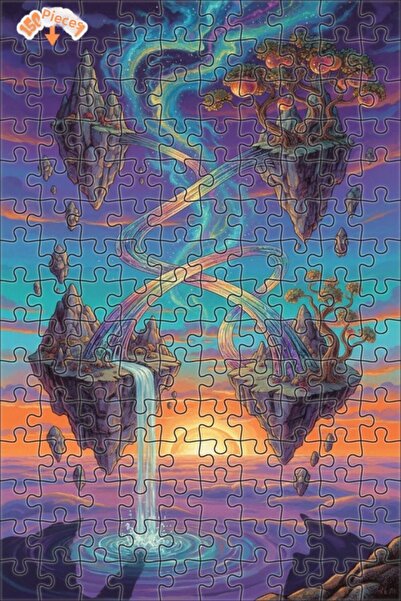 Teona Ahşap لغز خشبي بمظهر لوحة زيتية لشلال الجزيرة الطائرة 150 قطعة 20×30