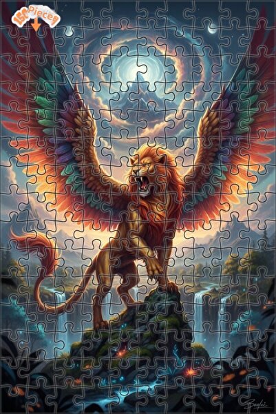 Teona Ahşap لغز خشبي مؤطر بطبقتين بمظهر لوحة زيتية من سلسلة أسطورة الأسد المج...