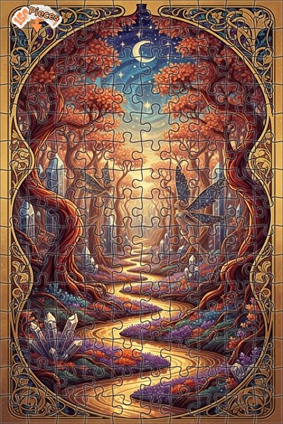 Teona Ahşap لغز خشبي مؤطر بطبقتين من فيري فورست ماجيكال رحلة 150 قطعة 20x30