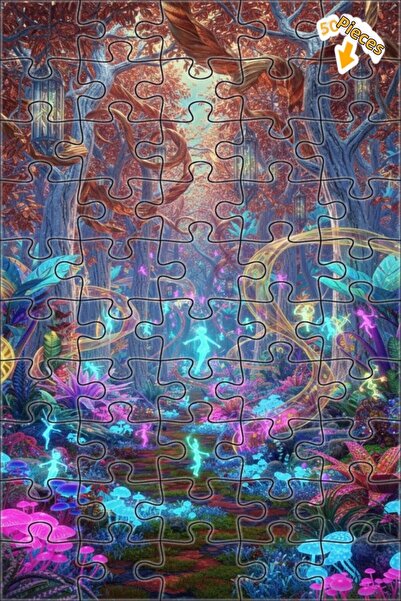 Teona Ahşap لغز خشبي مؤطر بطبقتين بمظهر لوحة زيتية يصور أضواء جنات الساحرة ال...