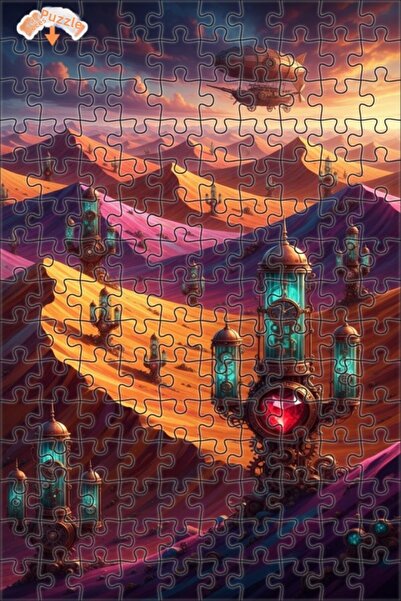 Teona Ahşap لغز خشبي بإطار مزدوج الطبقات بمظهر لوحة زيتية على طراز عالم الصحر...