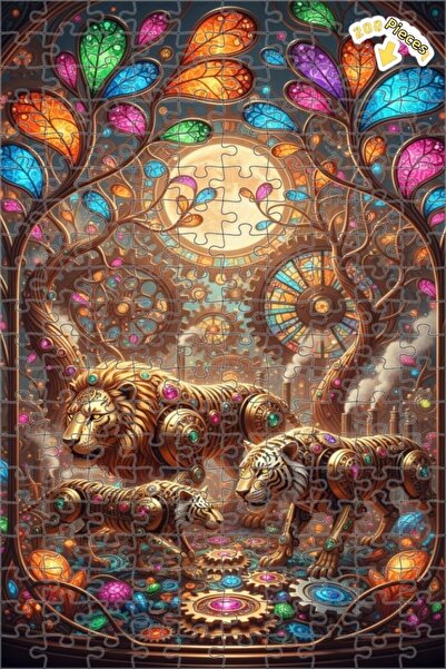 Teona Ahşap لغز خشبي سحري لملاك الغابة والأسود والأسود الأسود 200 قطعة 25x35