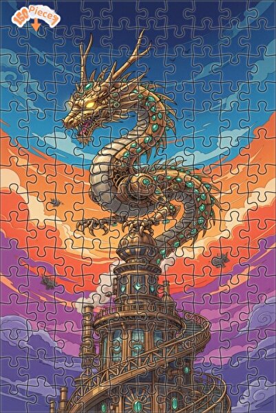 Teona Ahşap لغز خشبي ميكانيكي غامض على شكل تنين بإطار مزدوج الطبقات 150 قطعة ...