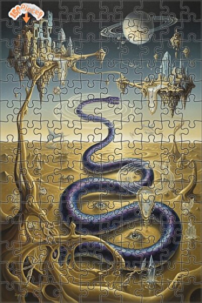 Teona Ahşap لغز خشبي على شكل مدينة الضفدع المفقودة بمظهر لوحة زيتية سريالية 1...