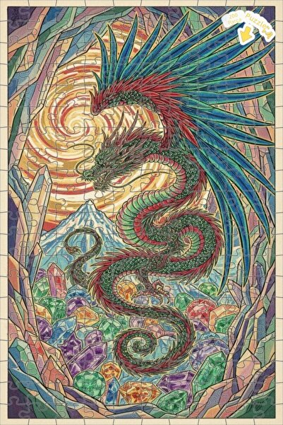 Teona Ahşap لغز خشبي ملون بإطار مزدوج الطبقات من كريستال كويتزالكوتل 200 قطعة...