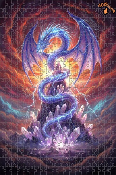 Teona Ahşap لغز خشبي بإطار مزدوج الطبقات بمظهر فني رقمي لعاصفة التنين الكريست...