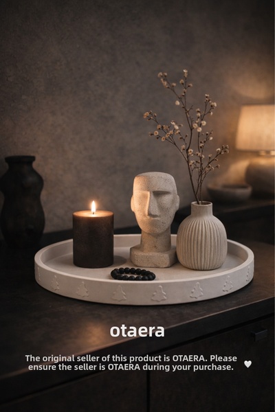 Otaera Διακοσμητικό πιάτο παρουσίασης με μοτίβο πεύκου – Λευκό χριστουγεννιάτ...