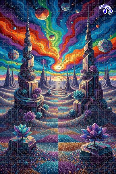 Teona Ahşap لغز خشبي بإطار مزدوج الطبقات من سايدكيليك دريم لاند 600 قطعة 50x35