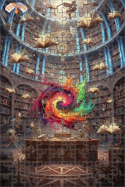 Teona Ahşap Mysterious Library Magic Spiral Double-Decker Framed Wooden Puzzl...