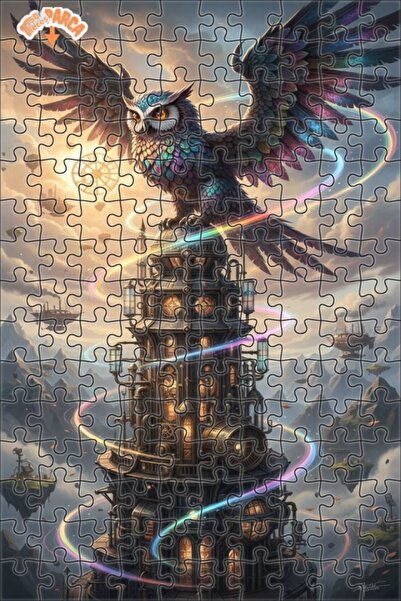 Teona Ahşap لغز خشبي بإطار مزدوج الطبقات بمظهر لوحة زيتية لبومة ميكانيكية سحر...