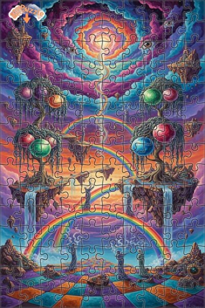 Teona Ahşap لغز خشبي مؤطر بطبقتين بمظهر لوحة زيتية لـ "أرضيات غامضة" 150 قطعة...