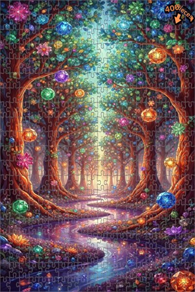 Teona Ahşap لغز خشبي مؤطر بطبقتين بمظهر الغابة المرصعة بالجواهر الغامضة مع تأ...