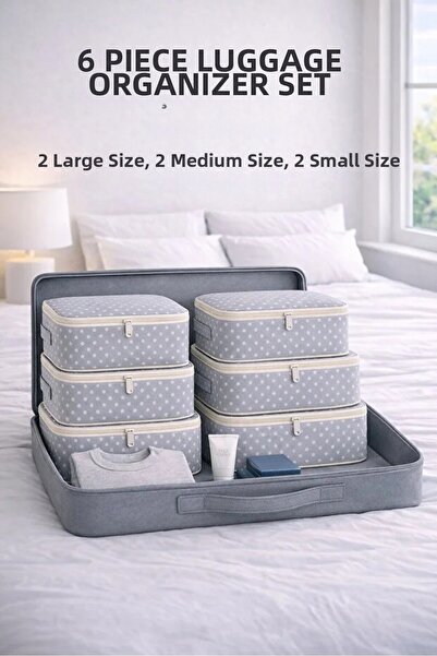 Serstil 6 Piece Suitcase Organizer Set Without Mesh – Suitcase Organizer Set ...