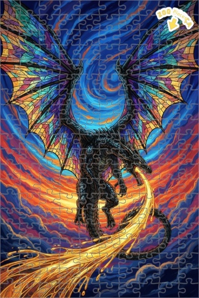 Teona Ahşap لغز خشبي بإطار مزدوج الطبقات مع أجنحة زجاجية ملونة تتنفس نيران ال...