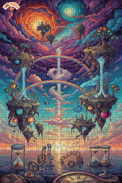 Teona Ahşap لغز خشبي مؤطر بطبقتين بمظهر لوحة زيتية لـ "أرض اللانهاية" 500 قطع...